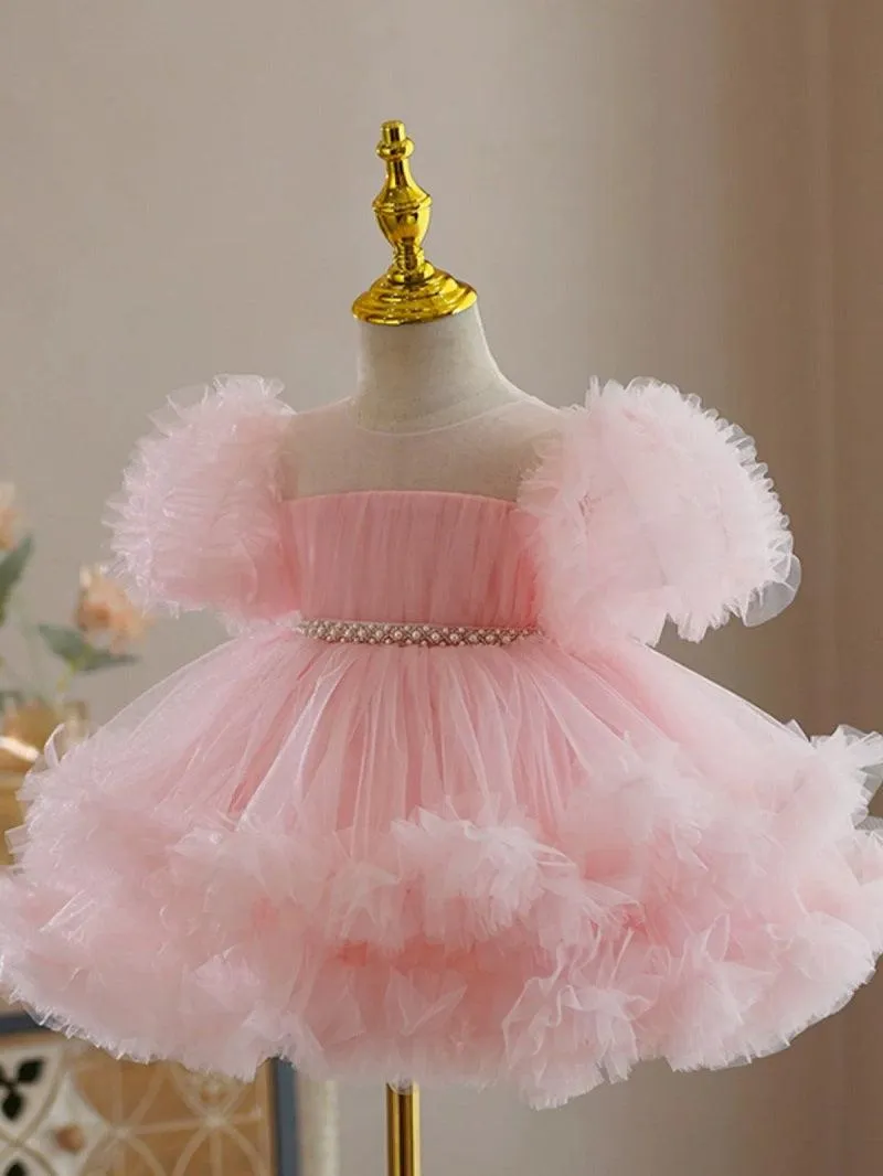 Girls puff sleeve princess dress Baby birthday party dress Suitable for many occasions