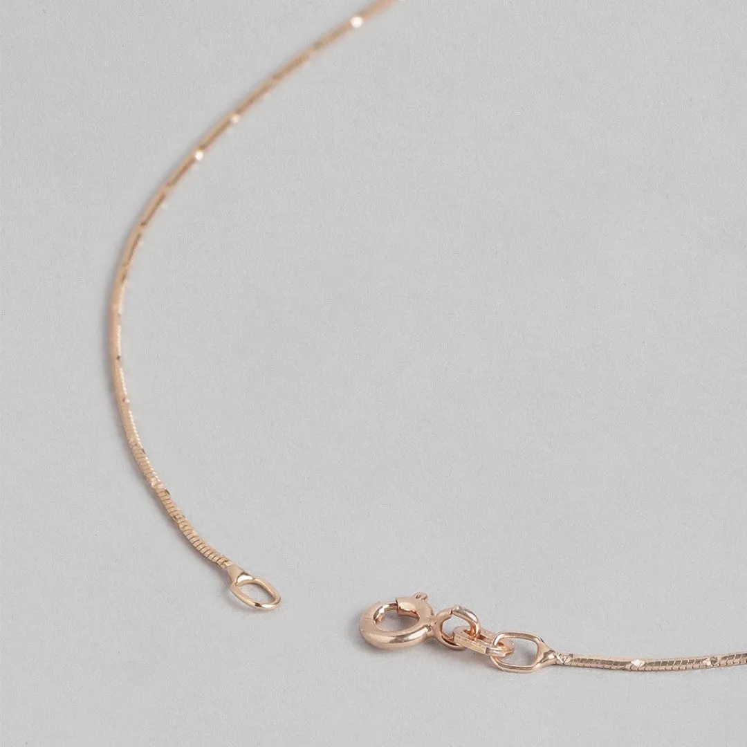 Gleaming Chains Rose Gold-Plated 925 Sterling Silver Anklet