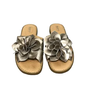 Gold Sandals Flats By Born, Size: 8