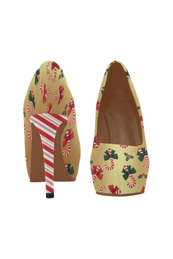 Golden Candy Cane High Heels