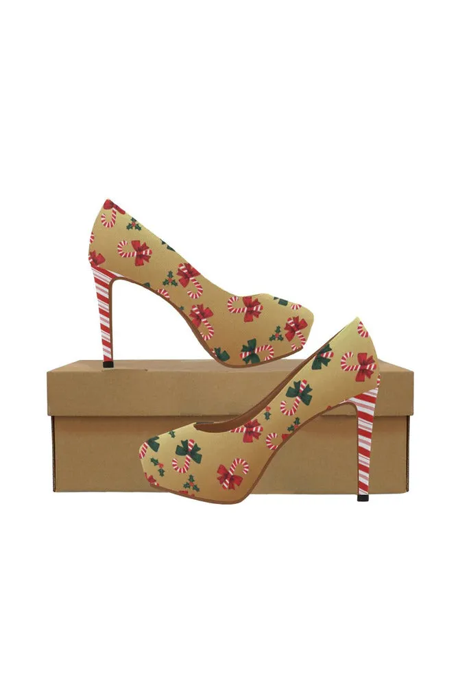 Golden Candy Cane High Heels