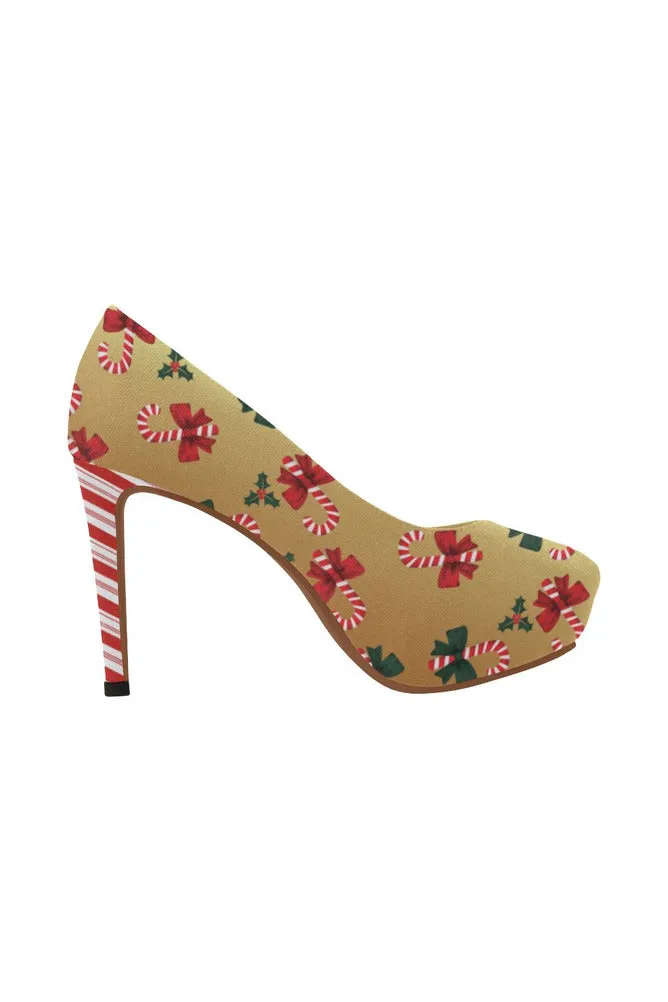 Golden Candy Cane High Heels