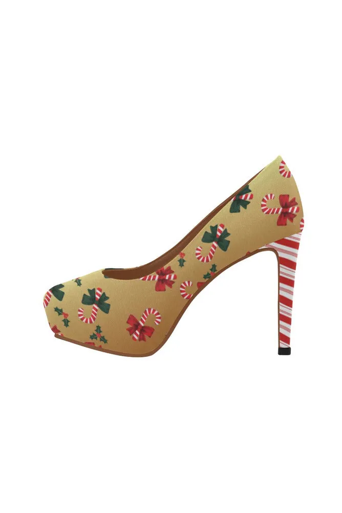 Golden Candy Cane High Heels