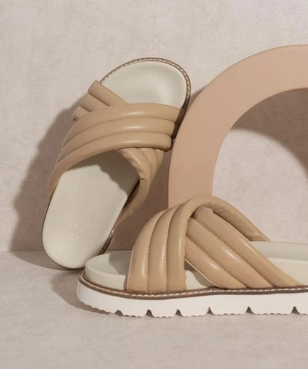 Grace  Puffed Strap Slide Sandal