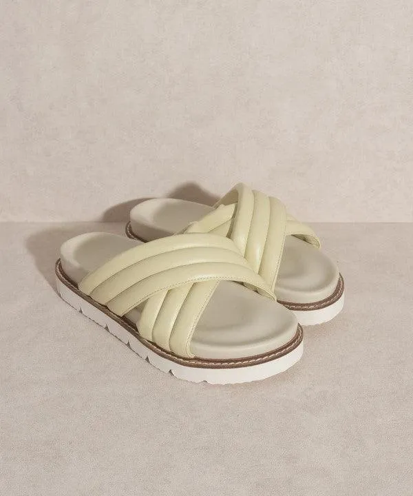 Grace  Puffed Strap Slide Sandal