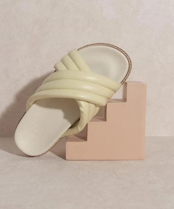 Grace  Puffed Strap Slide Sandal