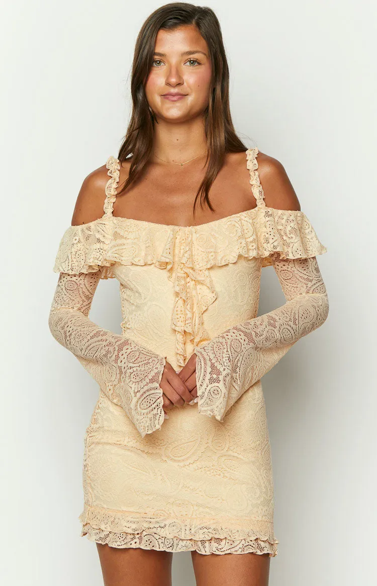 Harlow Cream Lace Mini Dress