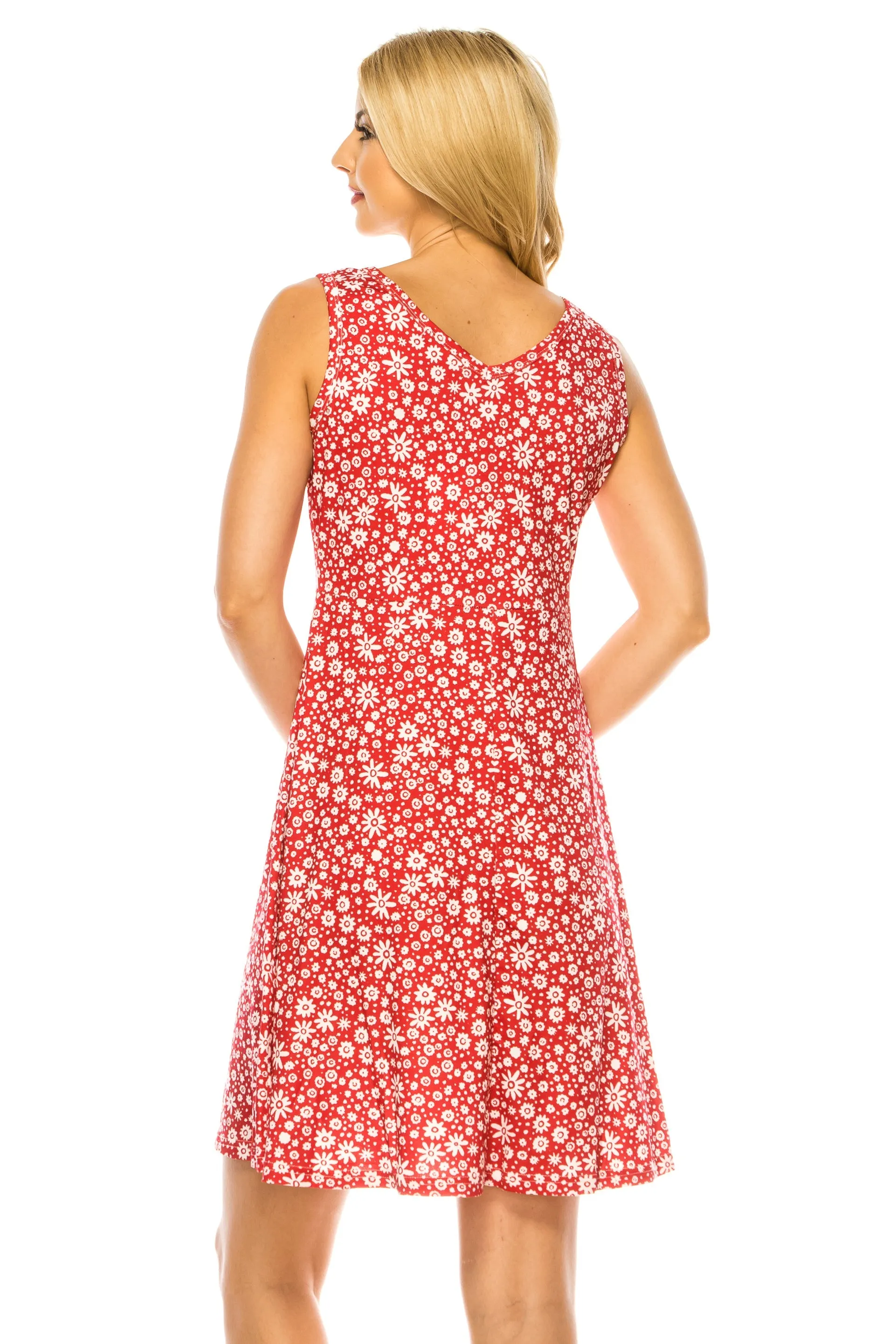 Haute Edition Women's Printed Floral Sleeveless Skater Dress