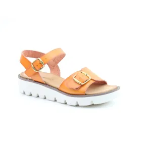 Heavenly Feet Trudy Ladies Orange Vegan Buckle Sandals