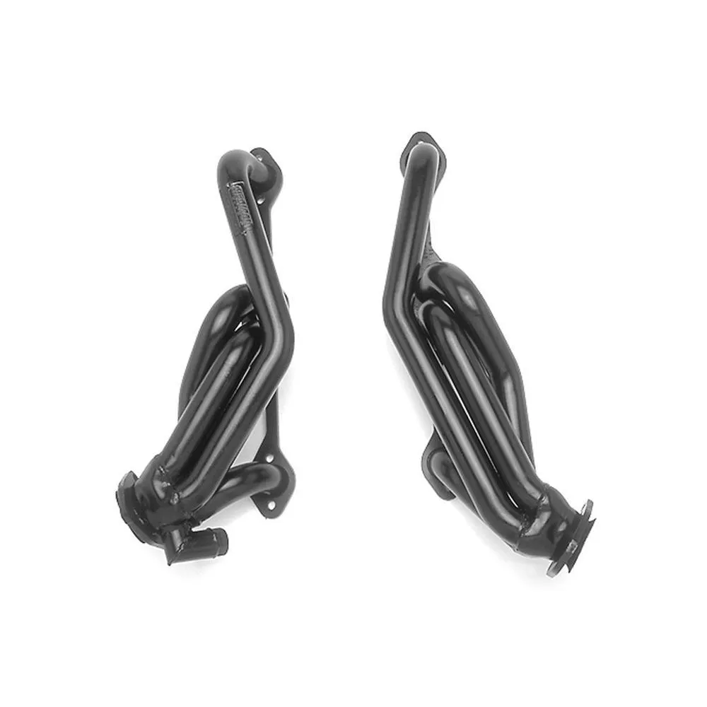 Hedman Hedders Street Headers - 1.5 in Primary - Stock Collector Flange - Black Paint - Small Block Chevy - GM Fullsize SUV / Truck 1996-2000 - Pair