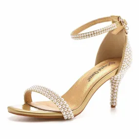 High Heel Open Toe Ankle Buckle Strap Evening Pump Sandal Shoes