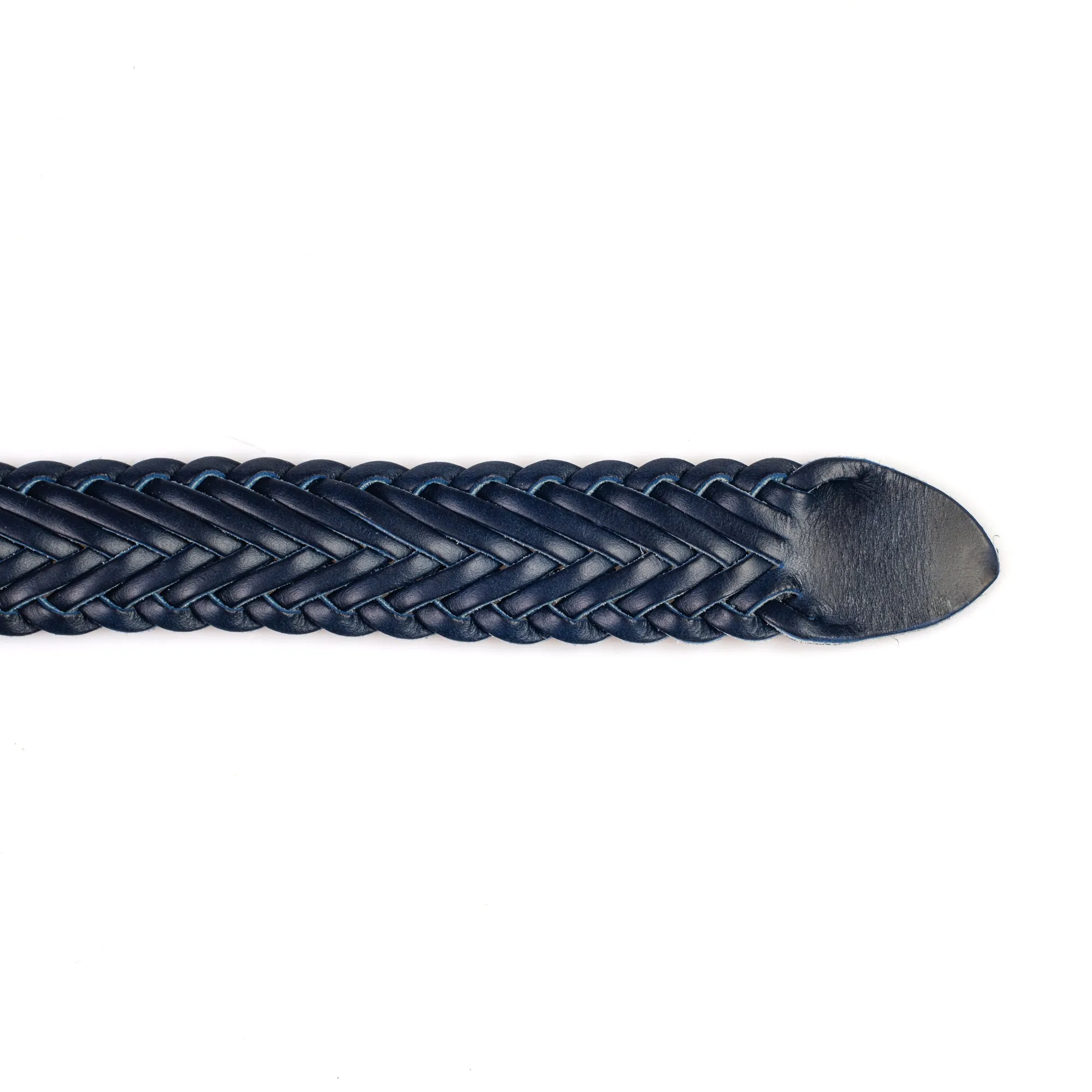 Horween Ink Cavalier Leather Belt - Plaited