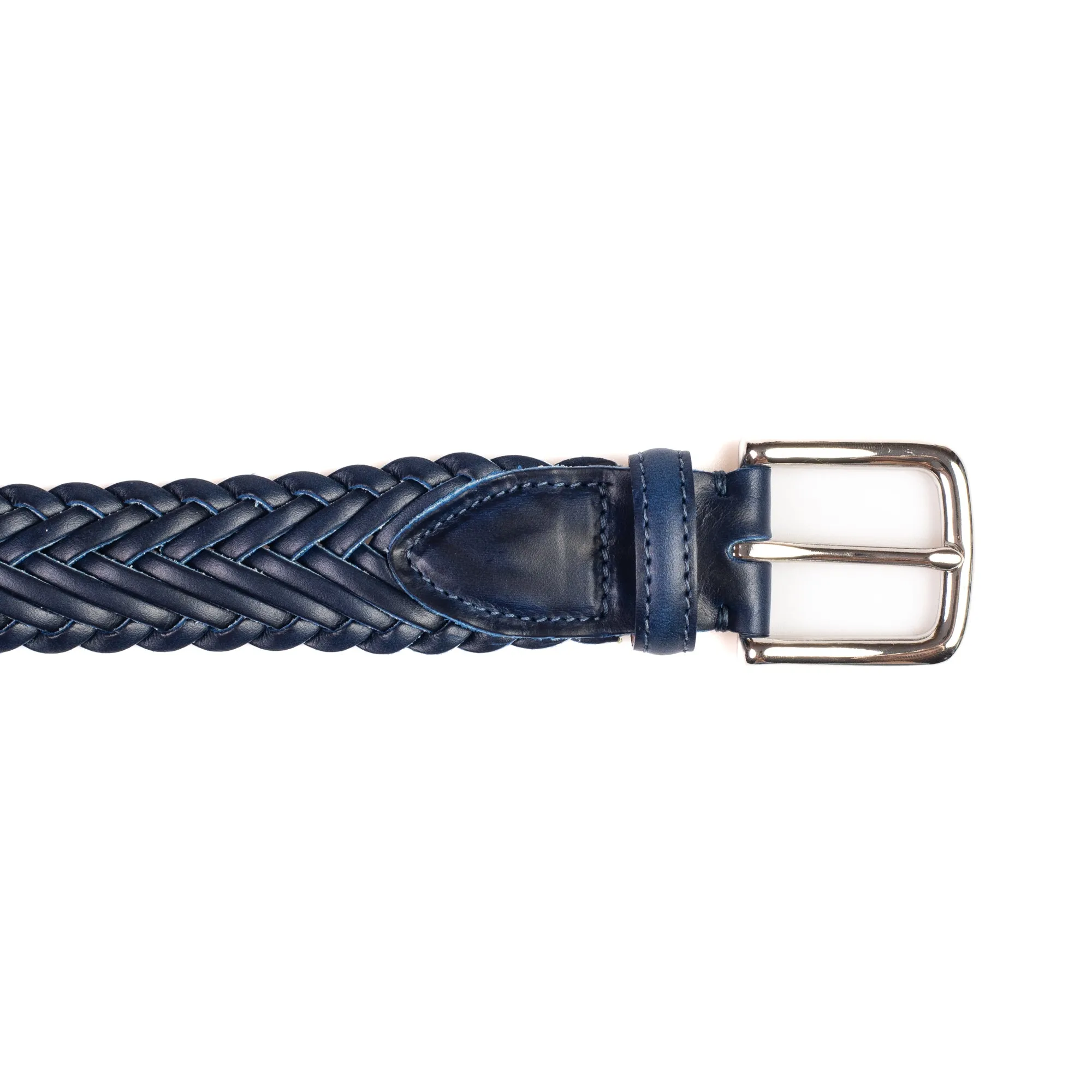 Horween Ink Cavalier Leather Belt - Plaited