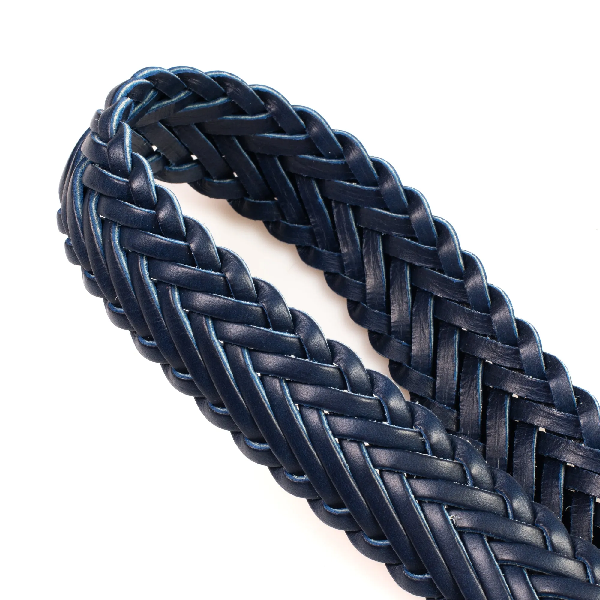 Horween Ink Cavalier Leather Belt - Plaited