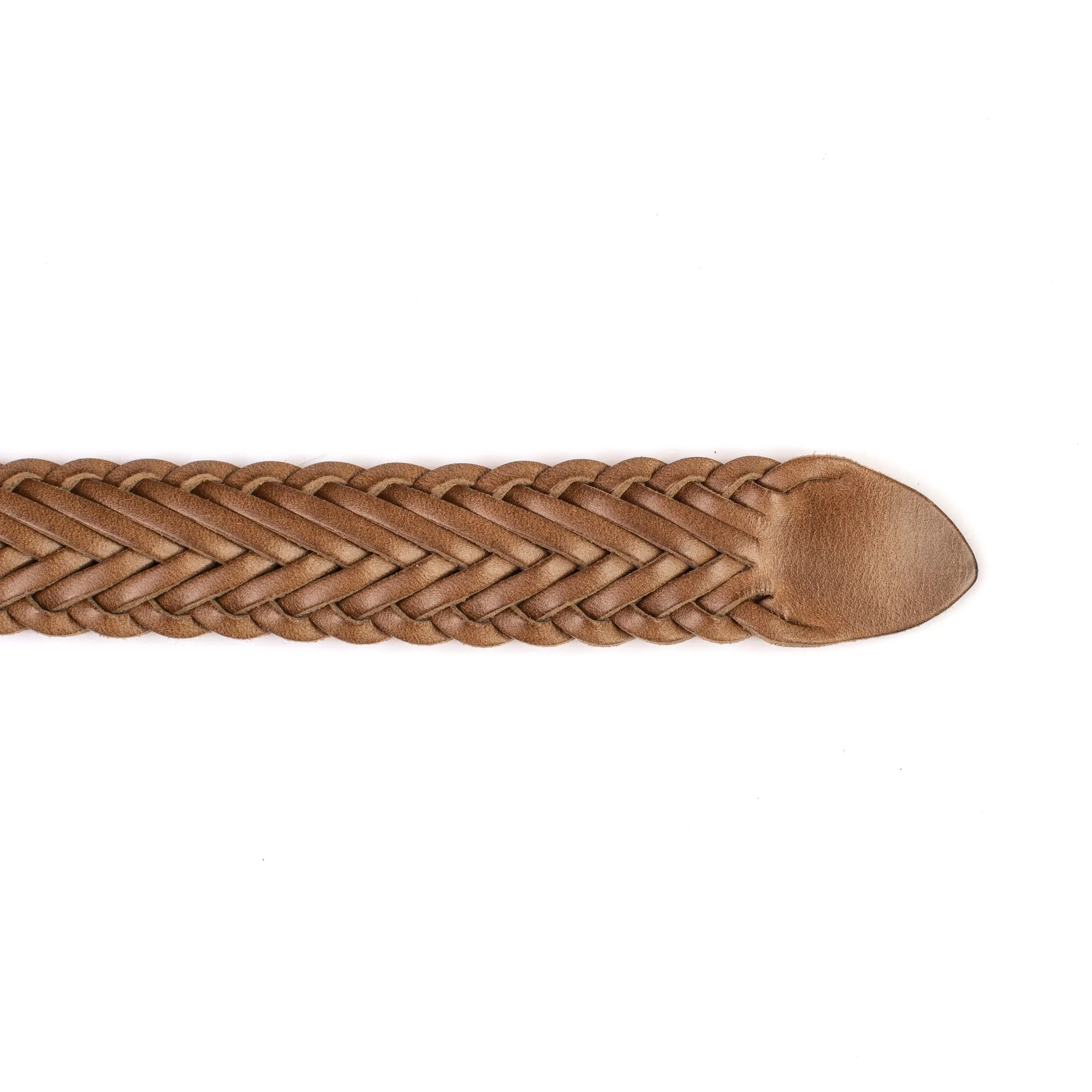 Horween Natural Chromexcel Leather Belt - Plaited