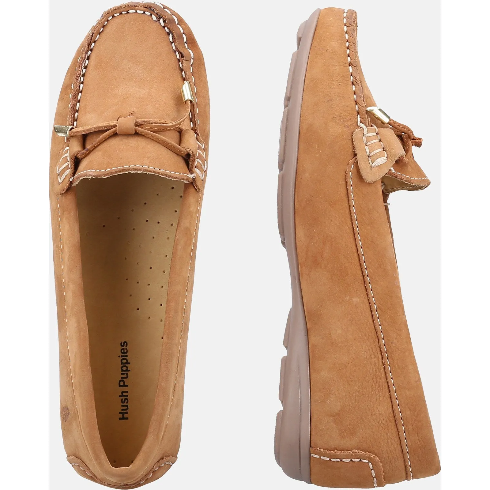 Hush Puppies Maggie Womens Tan Bow Loafer