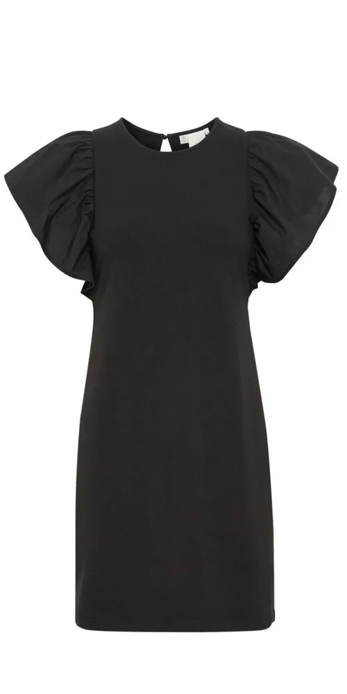 Ichi Ruffle Sleeve Dress