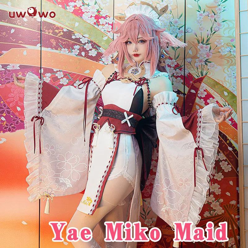 【In Stock】Exclusive Uwowo Genshin Impact Fanart Yae Miko Maid Dress Cosplay Costume