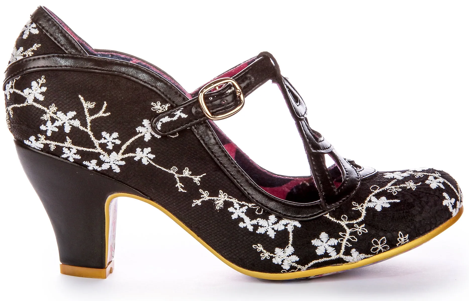 Irregular Choice Nicely Done Heels In Black White Floral