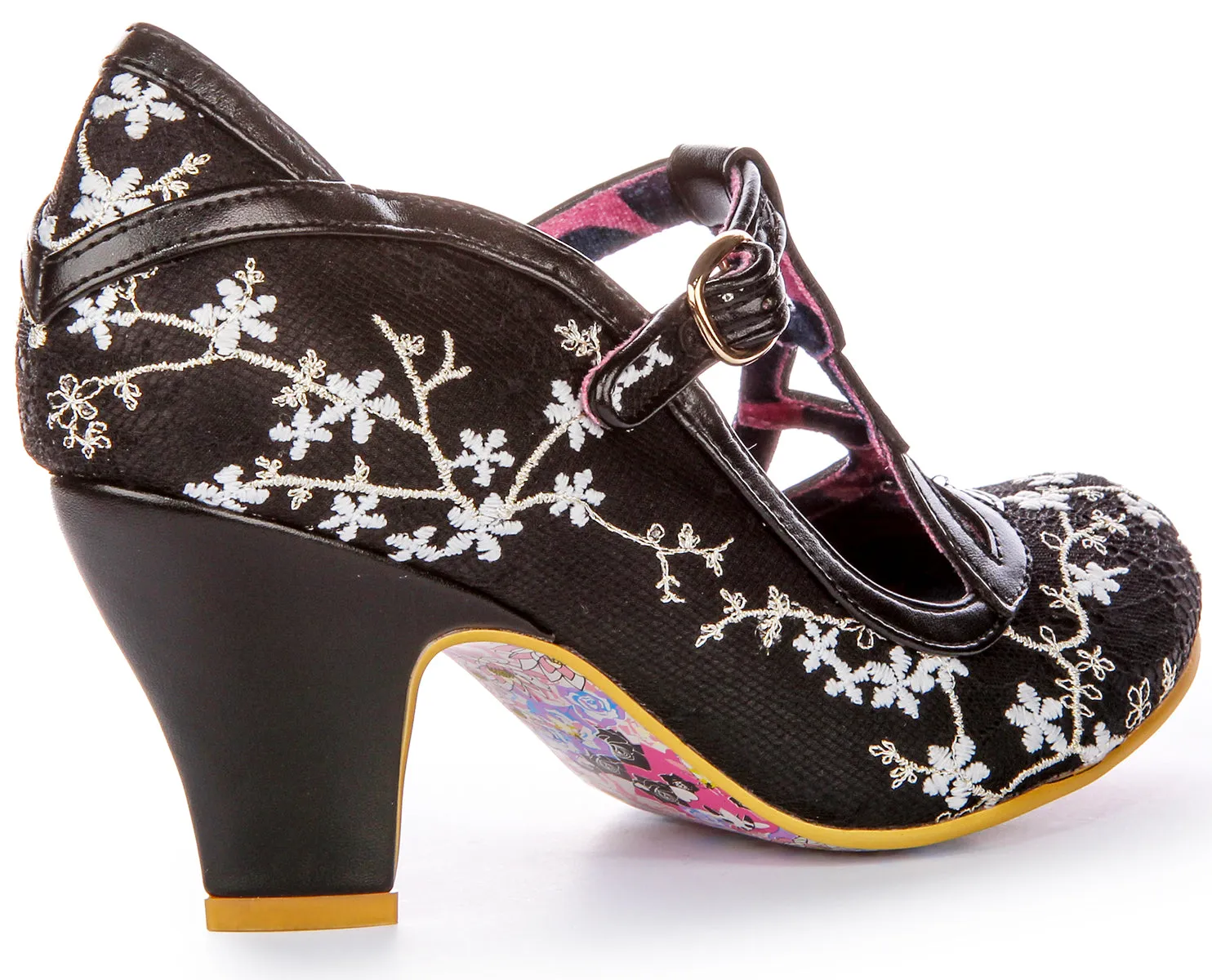 Irregular Choice Nicely Done Heels In Black White Floral