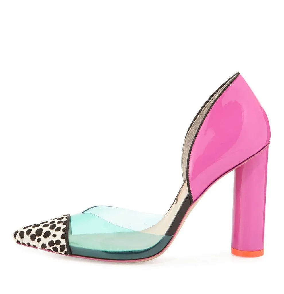 Jessica Colorblock Calf-Hair Pump