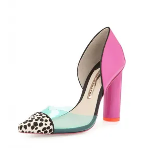 Jessica Colorblock Calf-Hair Pump