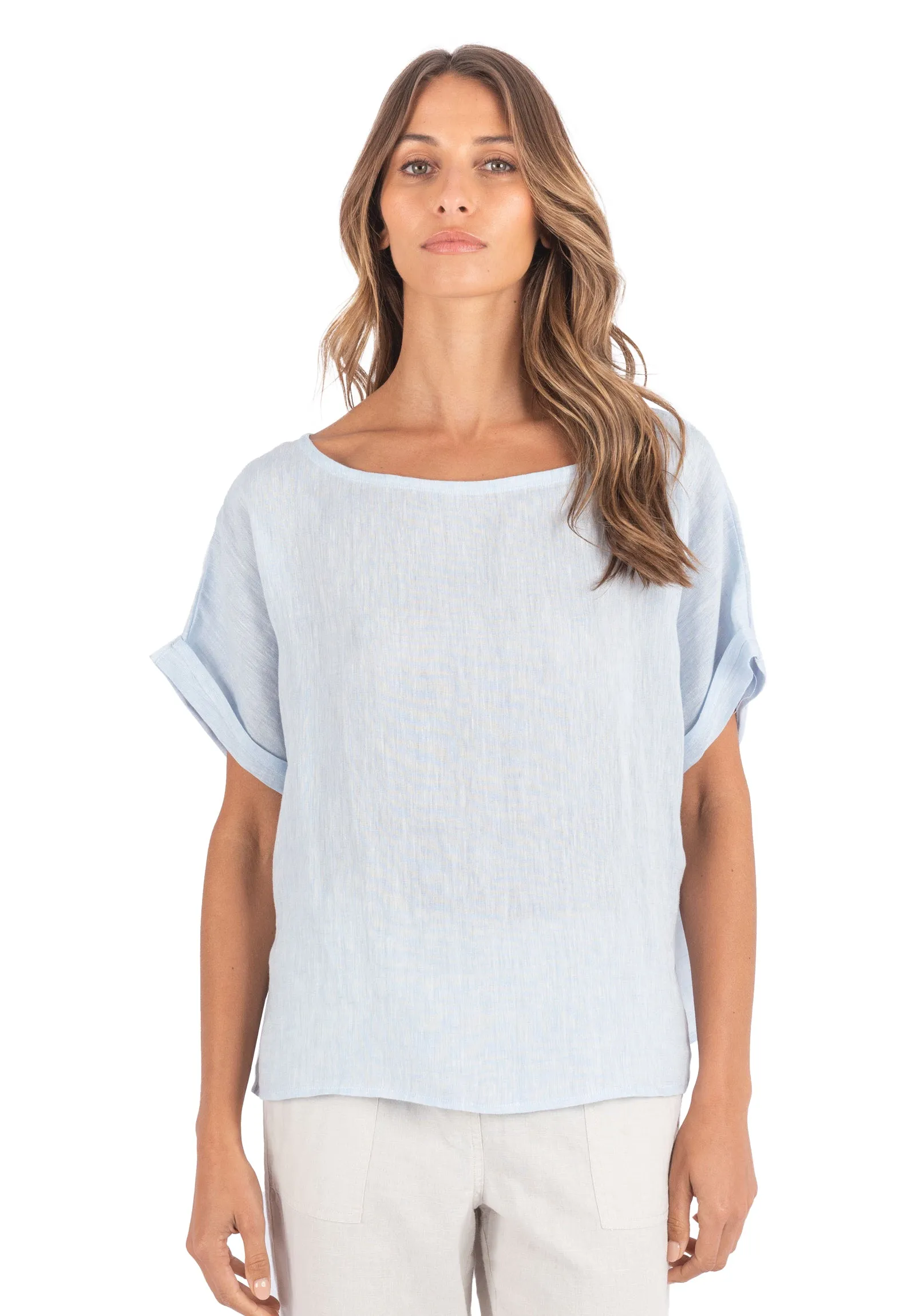 Kaori Sky, Kimono Sleeve Linen Top