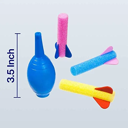 Kicko Foam Rocket Launchers Set with Hand Pump - 24 Pack of 3.5 Inch Rockets - for Kids