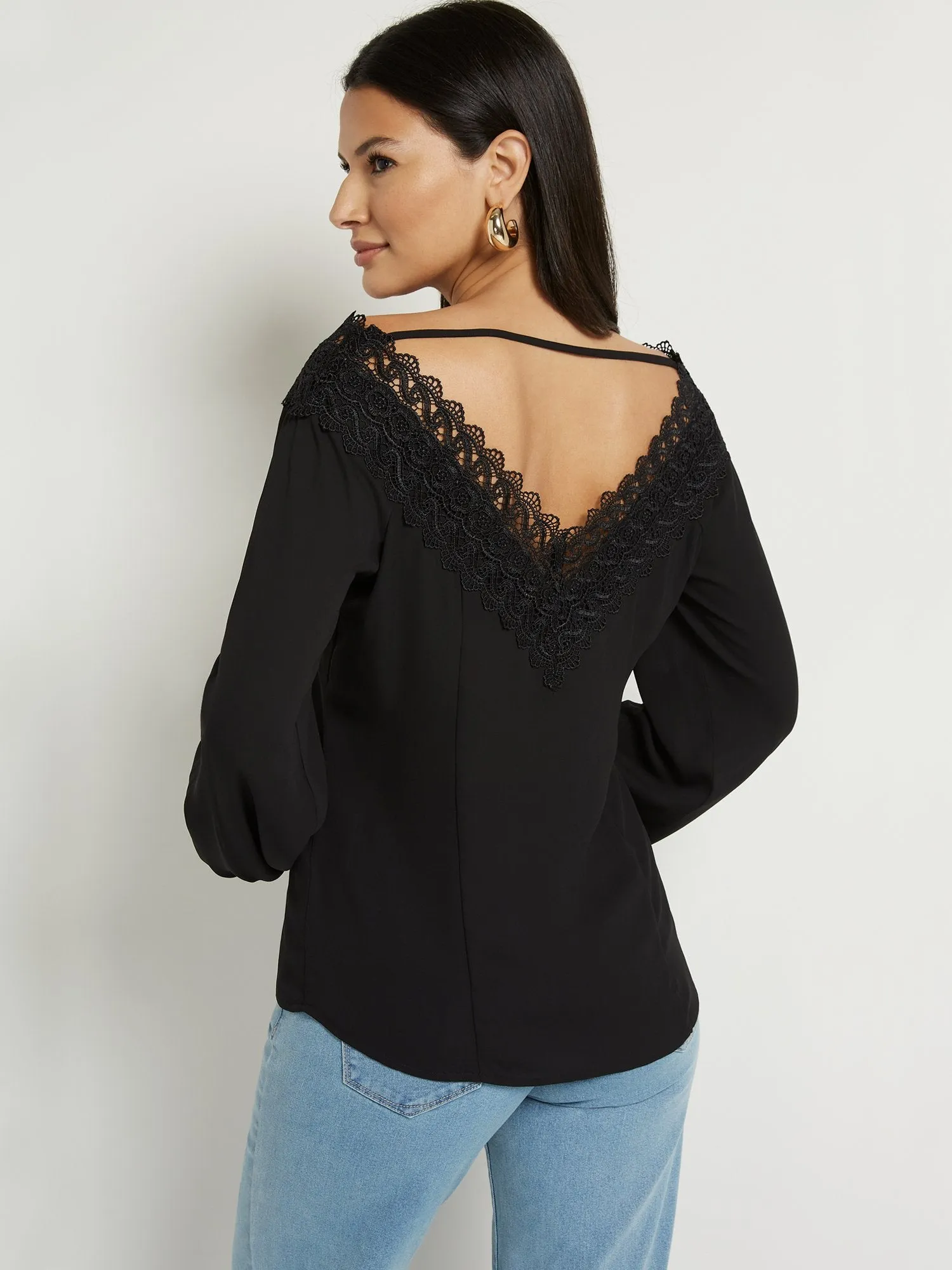 Lace-Detail Off-The-Shoulder Top