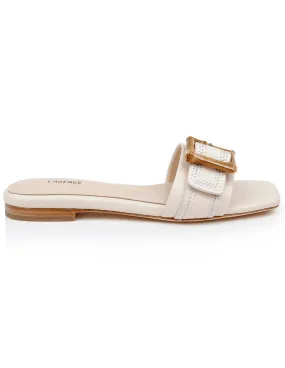 L'Agence Aurelie Bamboo Buckle Flat Sandal