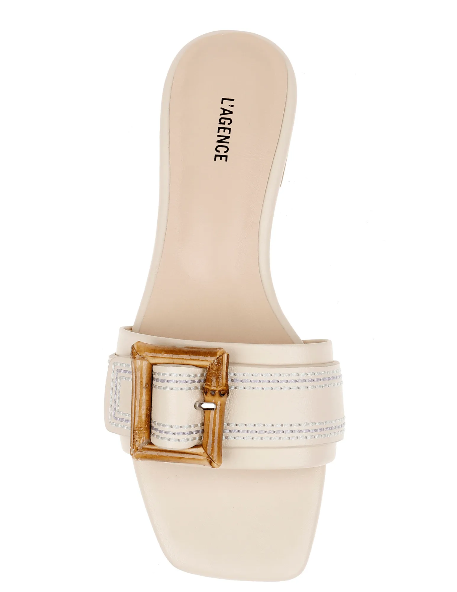 L'Agence Aurelie Bamboo Buckle Flat Sandal