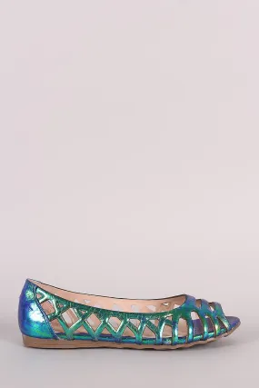 Liliana Holographic Laser-Cut Flat