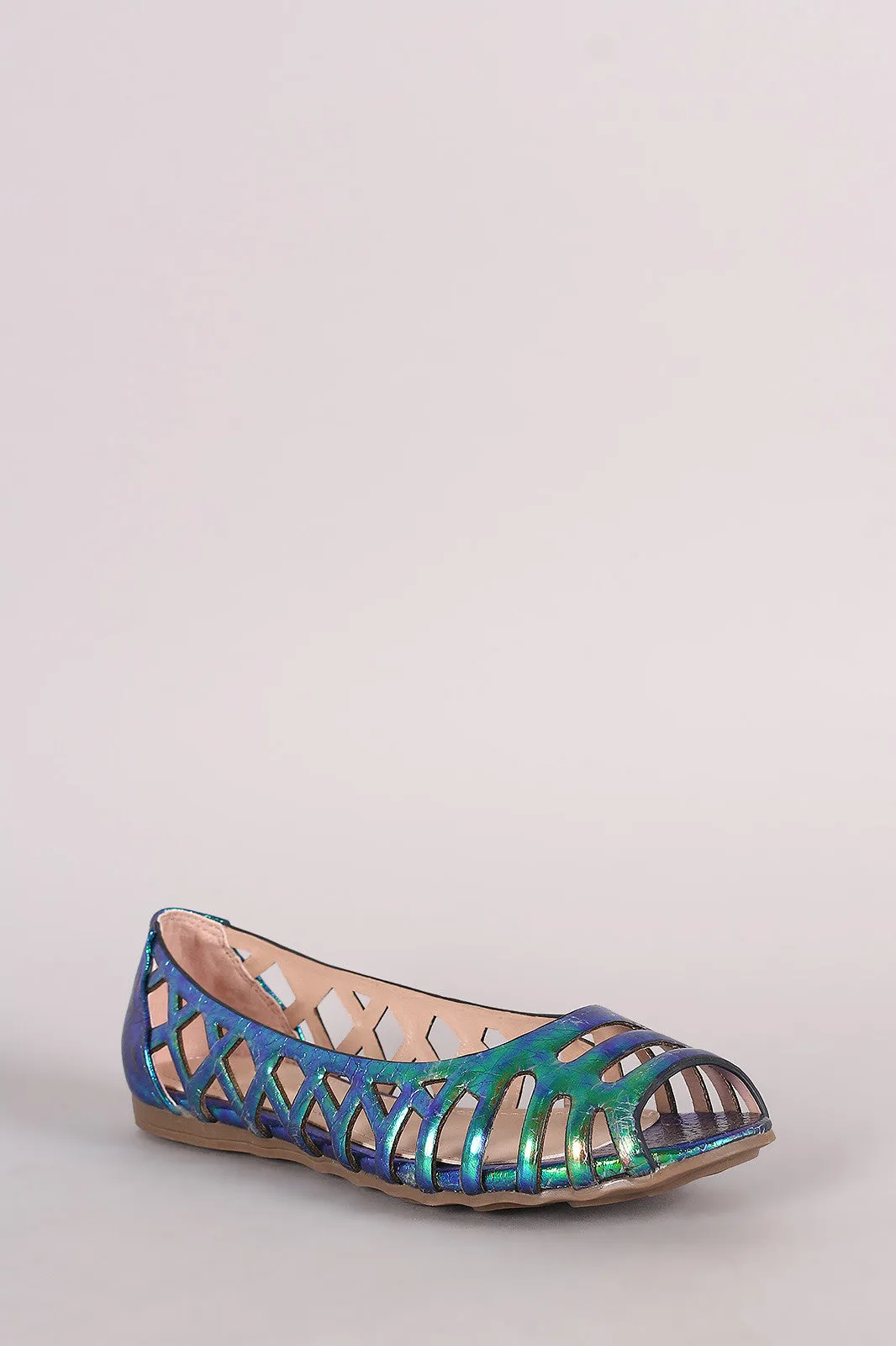 Liliana Holographic Laser-Cut Flat