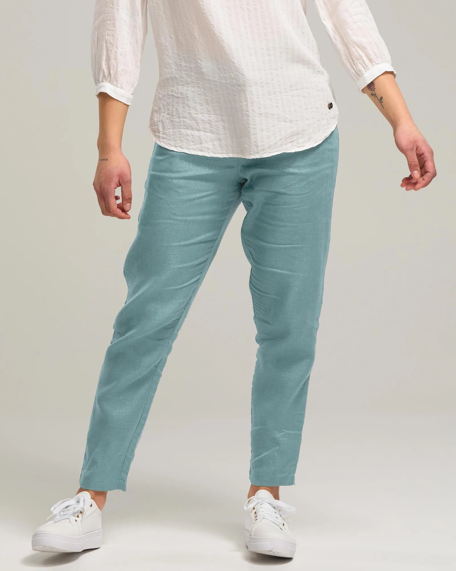 LINEN  TIE WAIST PANT