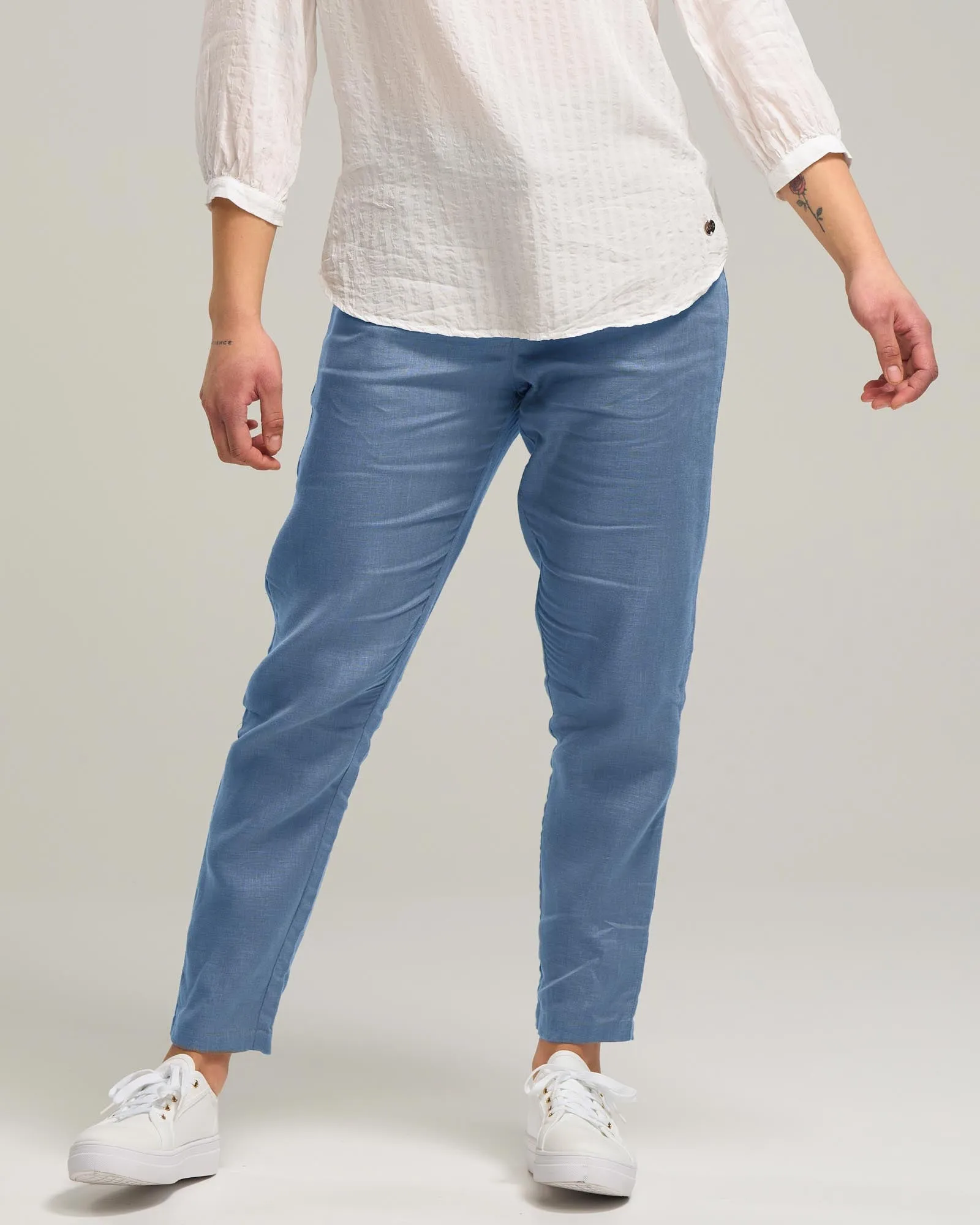 LINEN  TIE WAIST PANT