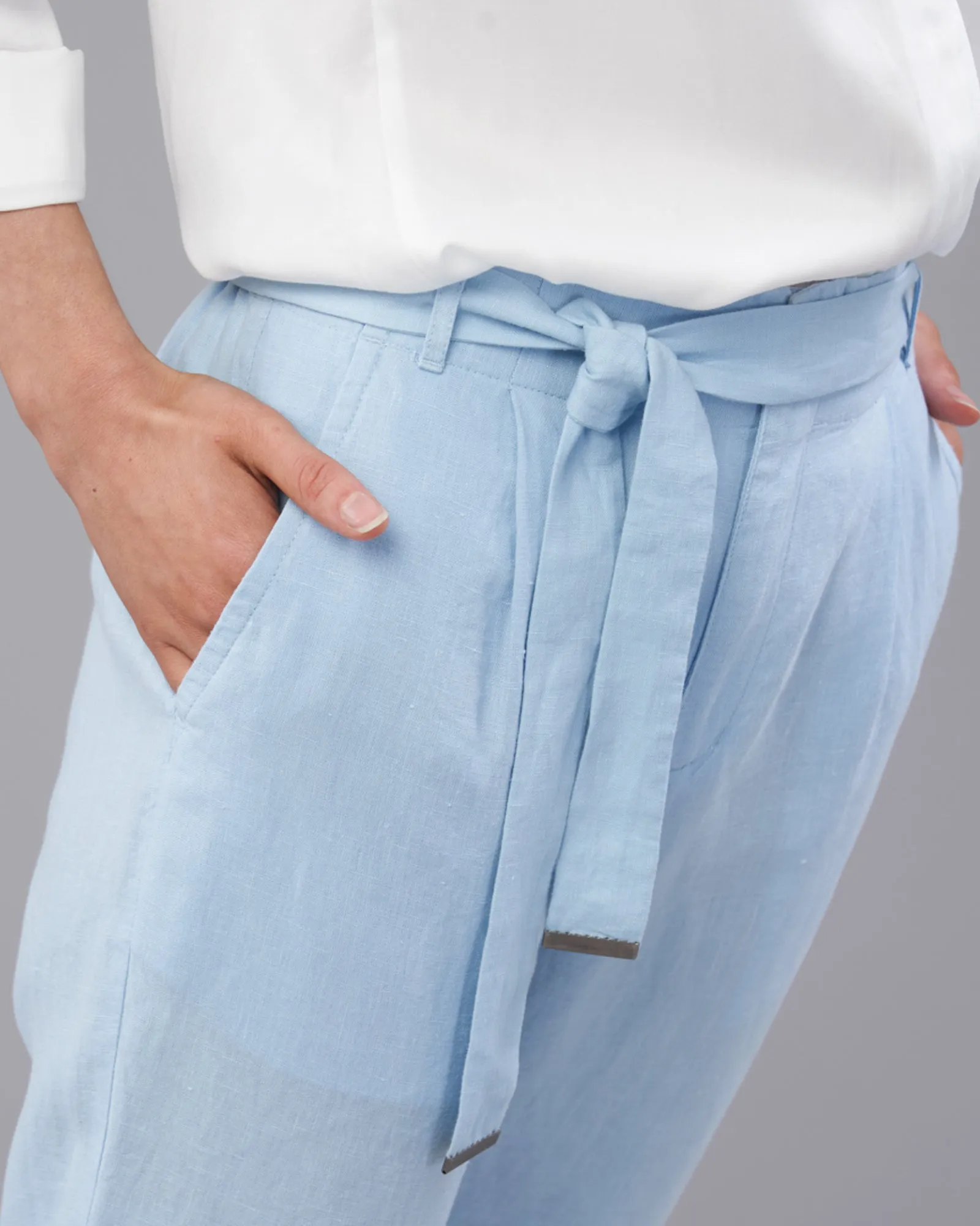 LINEN  TIE WAIST PANT