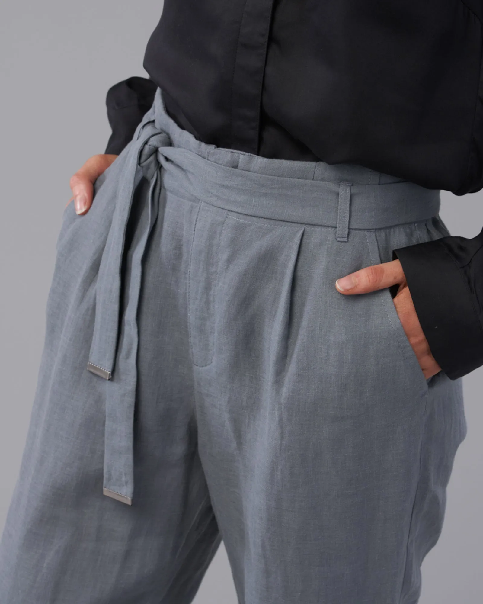 LINEN  TIE WAIST PANT