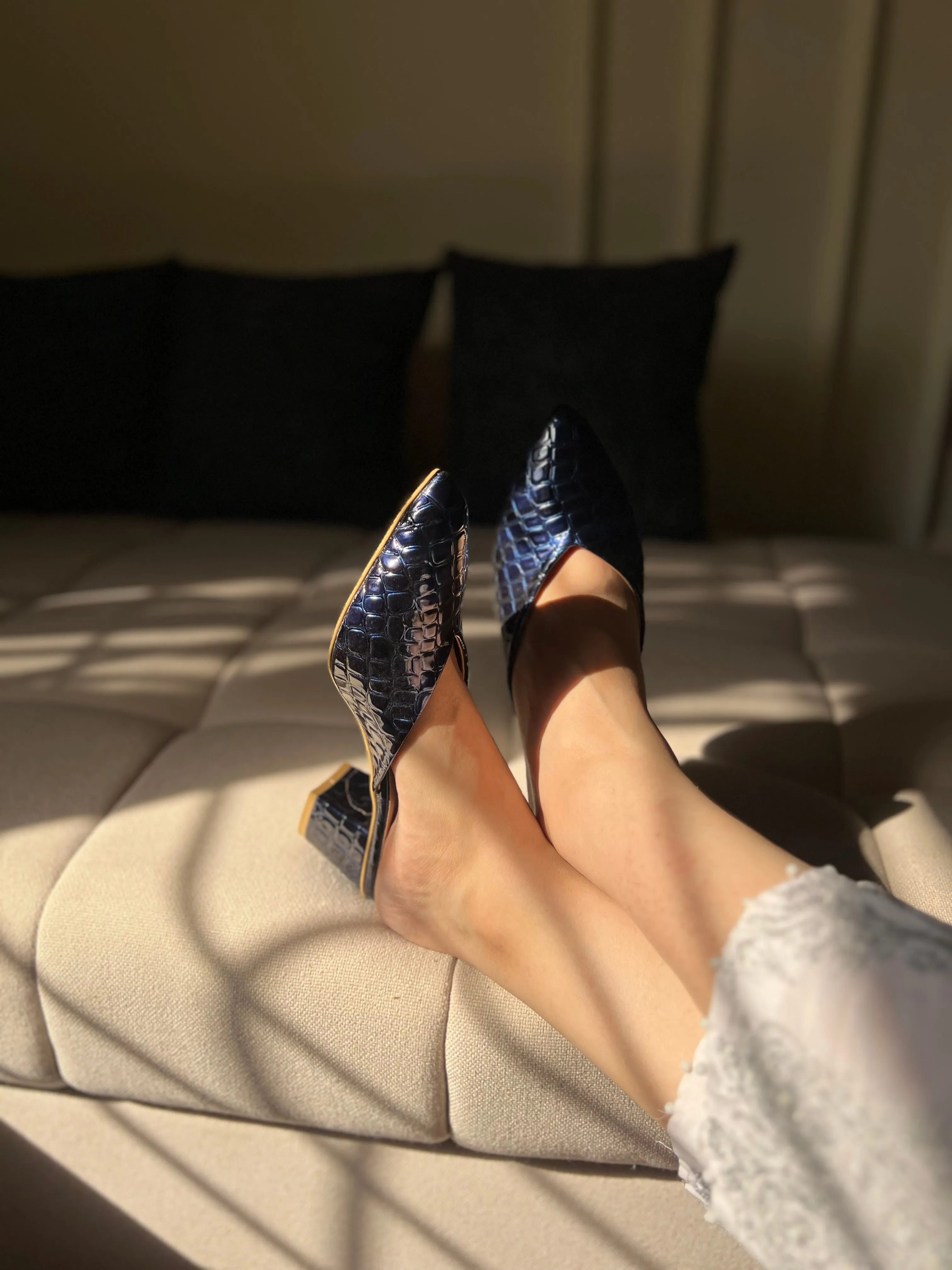 Livia Mule Heels - Blue