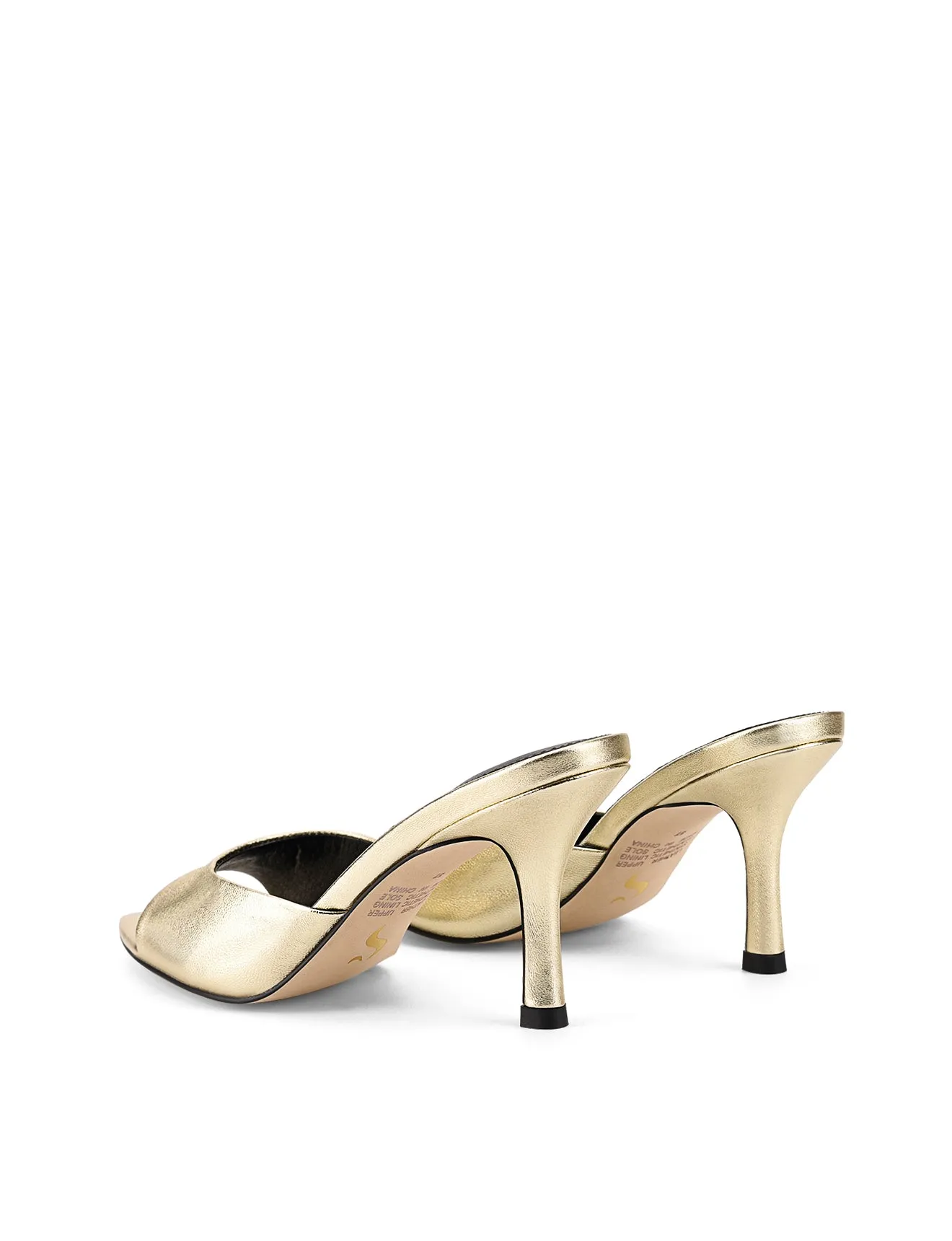 Margot Point Toe Mules - Gold Metallic Leather