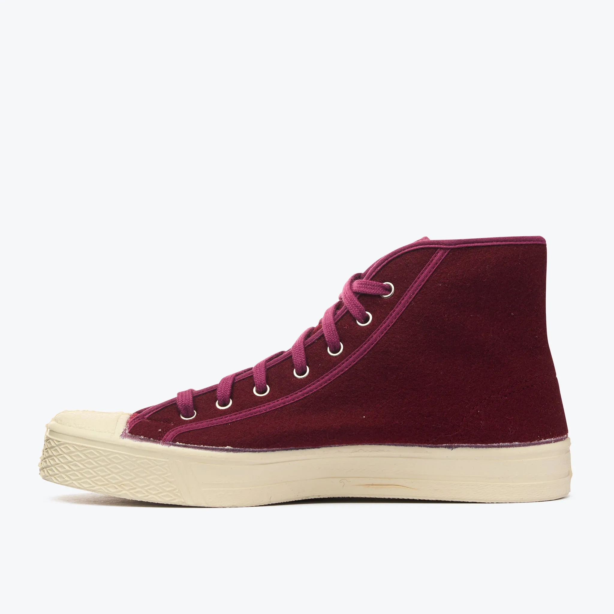 MILITARY FELT HIGH TOP - BORDEAUX