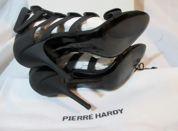 NEW NIB PIERRE HARDY GUM CALF  SHINY Stiletto Heel Shoe 36.5 6 BLACK Womens NIB