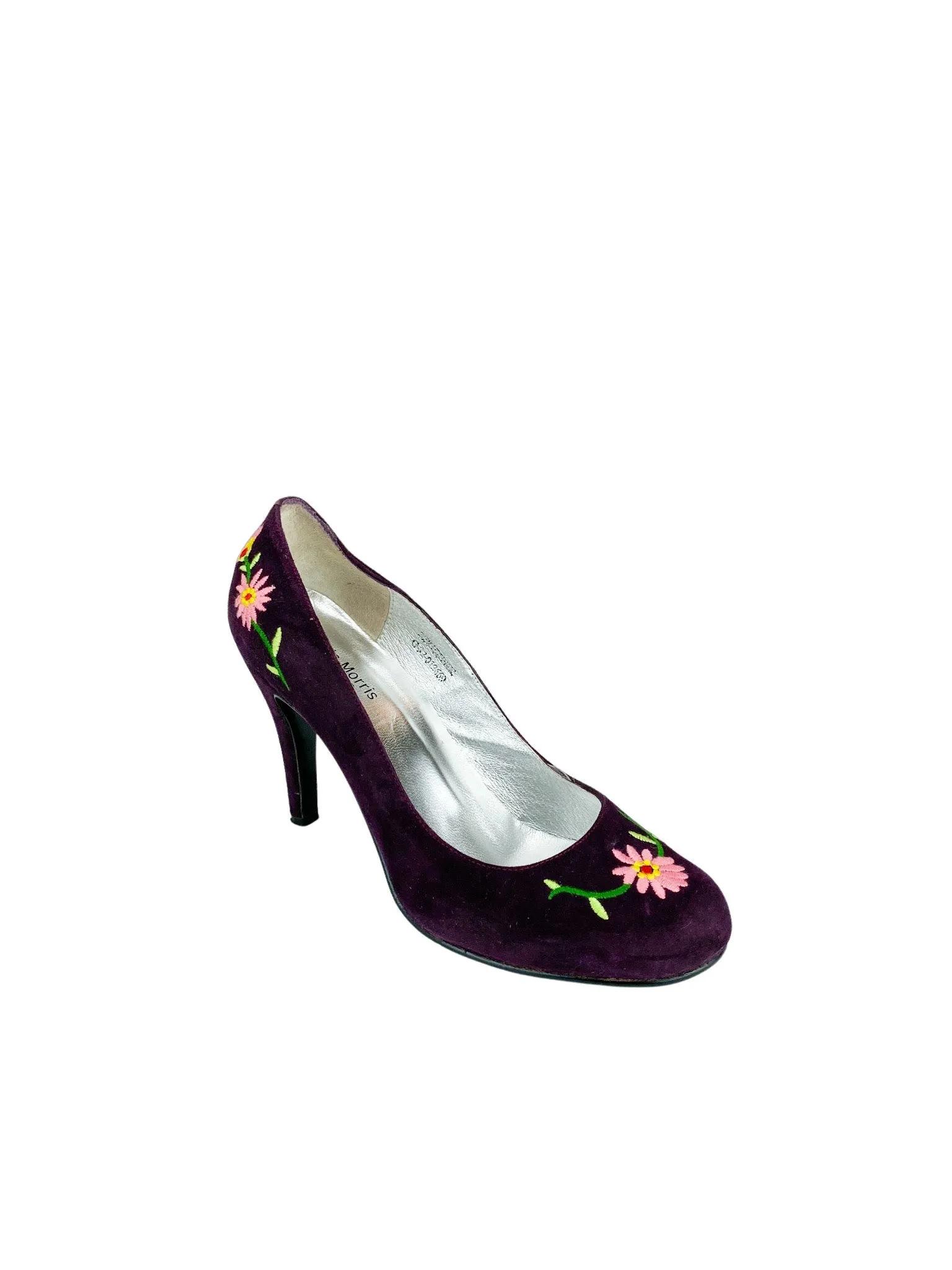 Olivia Morris for Top Shop, Women's Embroidered Suede Pump, Plum/Multi, Size 39 (8 US)