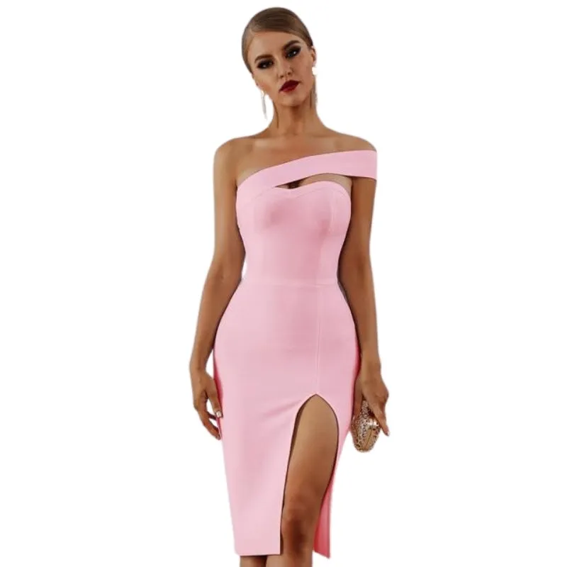 One-shoulder Bandage Bodycon Dress