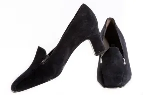 Peter Kaiser Black Suede Slipper Style Heeled Shoes UK size 4