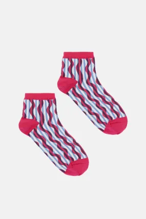 Pink Swiggle Ankle Sock