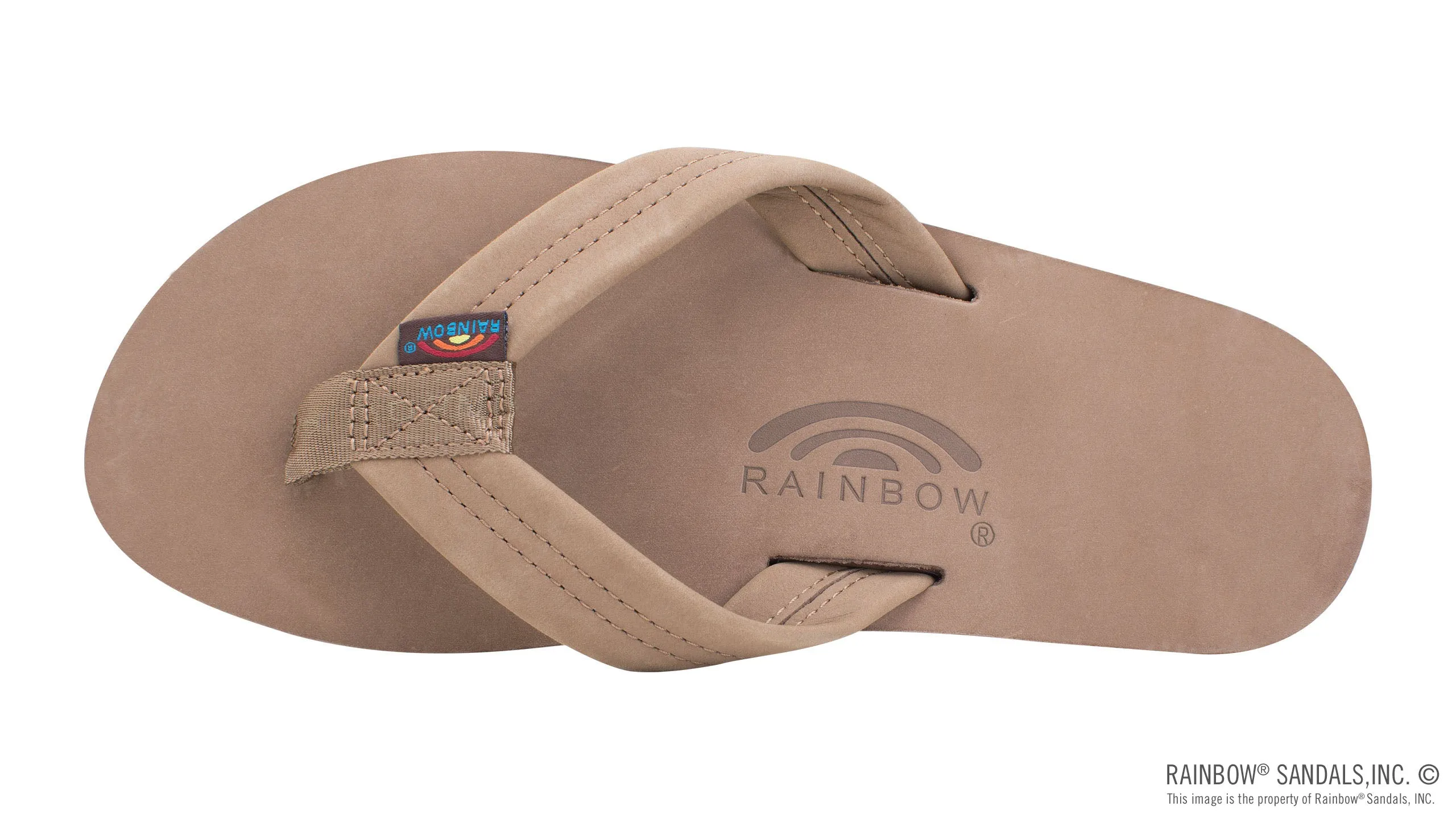 Rainbow Double Layer Premier Leather With Arch Support - Dark Brown