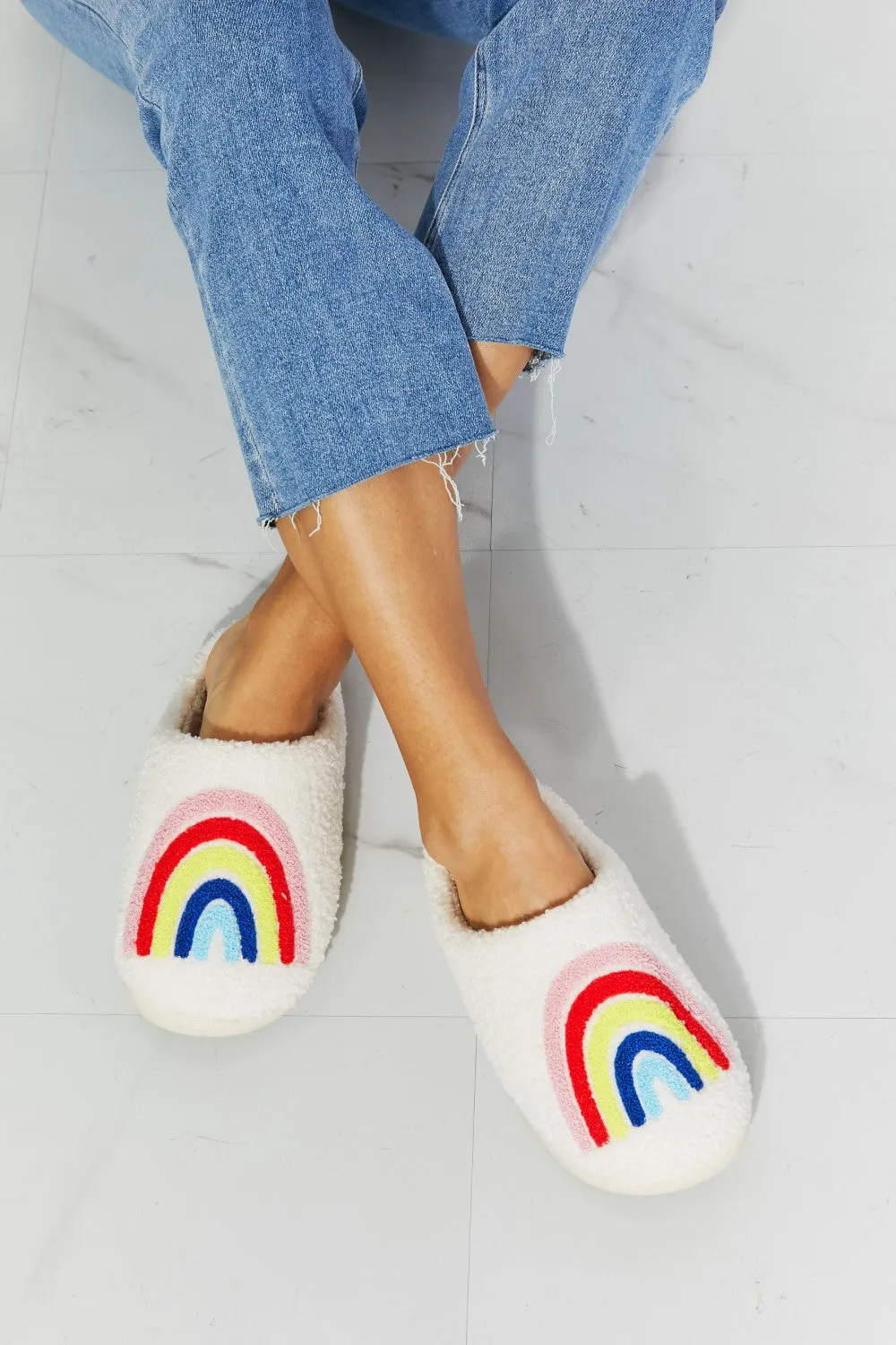 Rainbow Plush Slippers