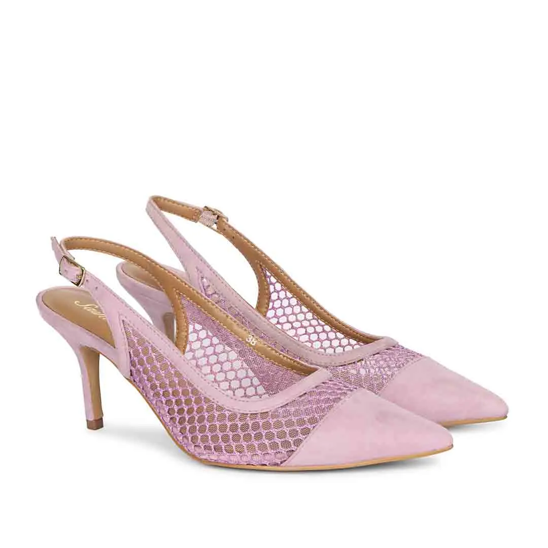 Saint Katy Lilac Slingback Mesh Pumps