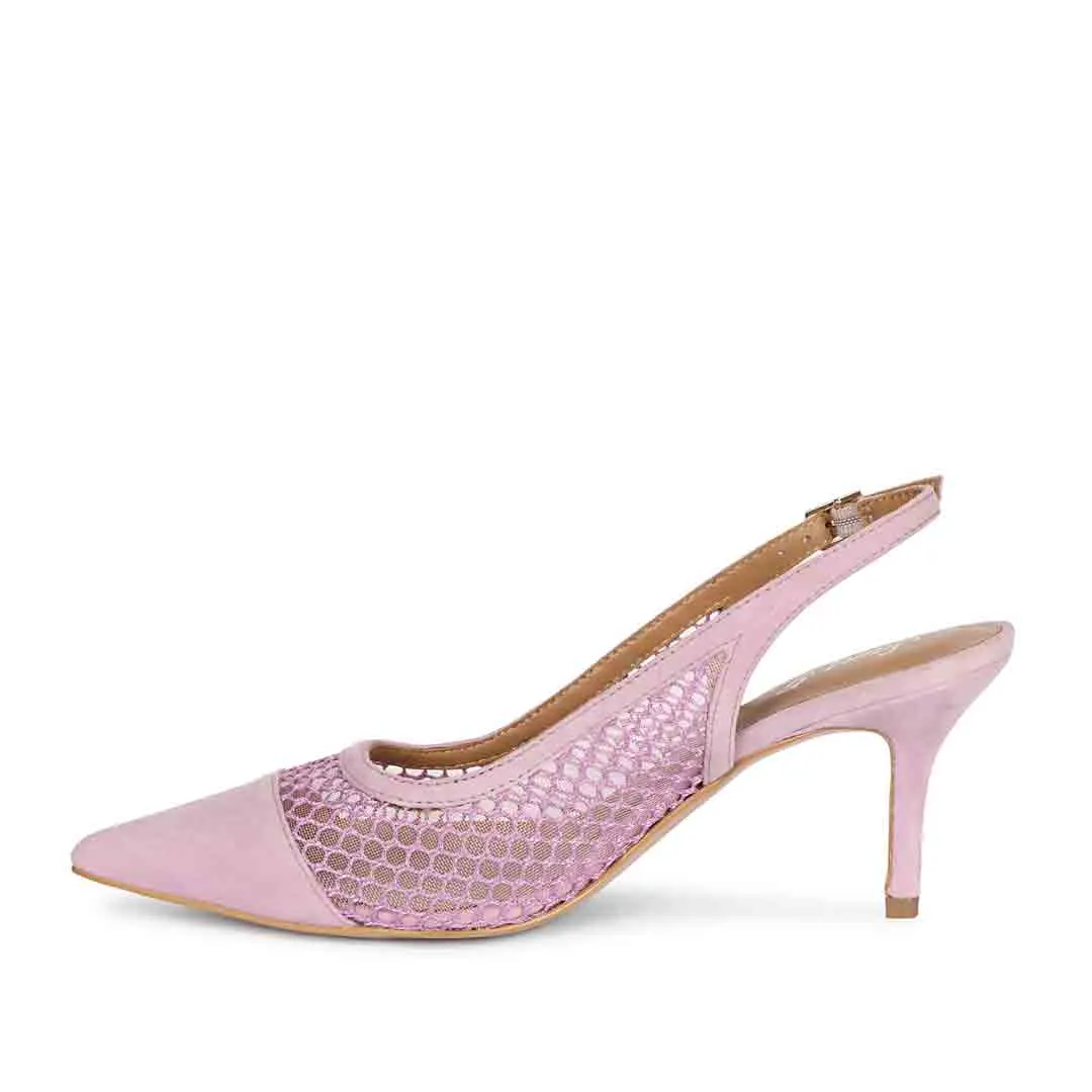 Saint Katy Lilac Slingback Mesh Pumps