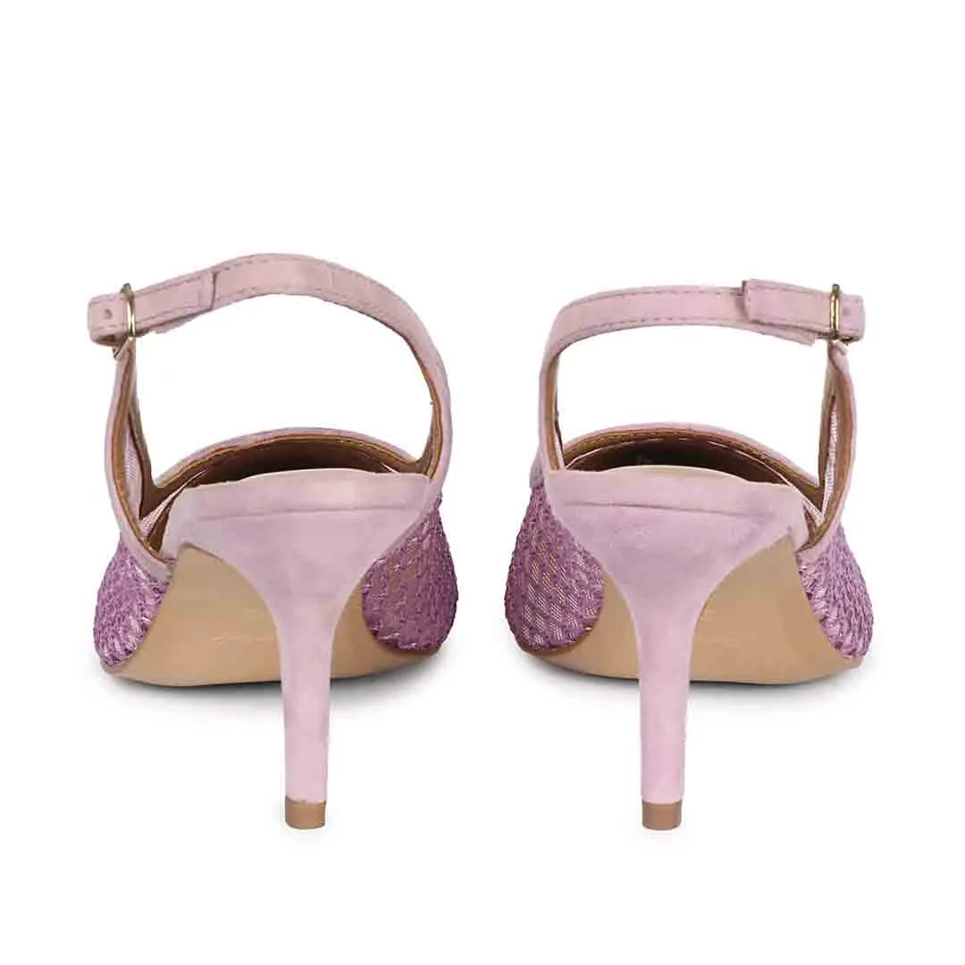 Saint Katy Lilac Slingback Mesh Pumps